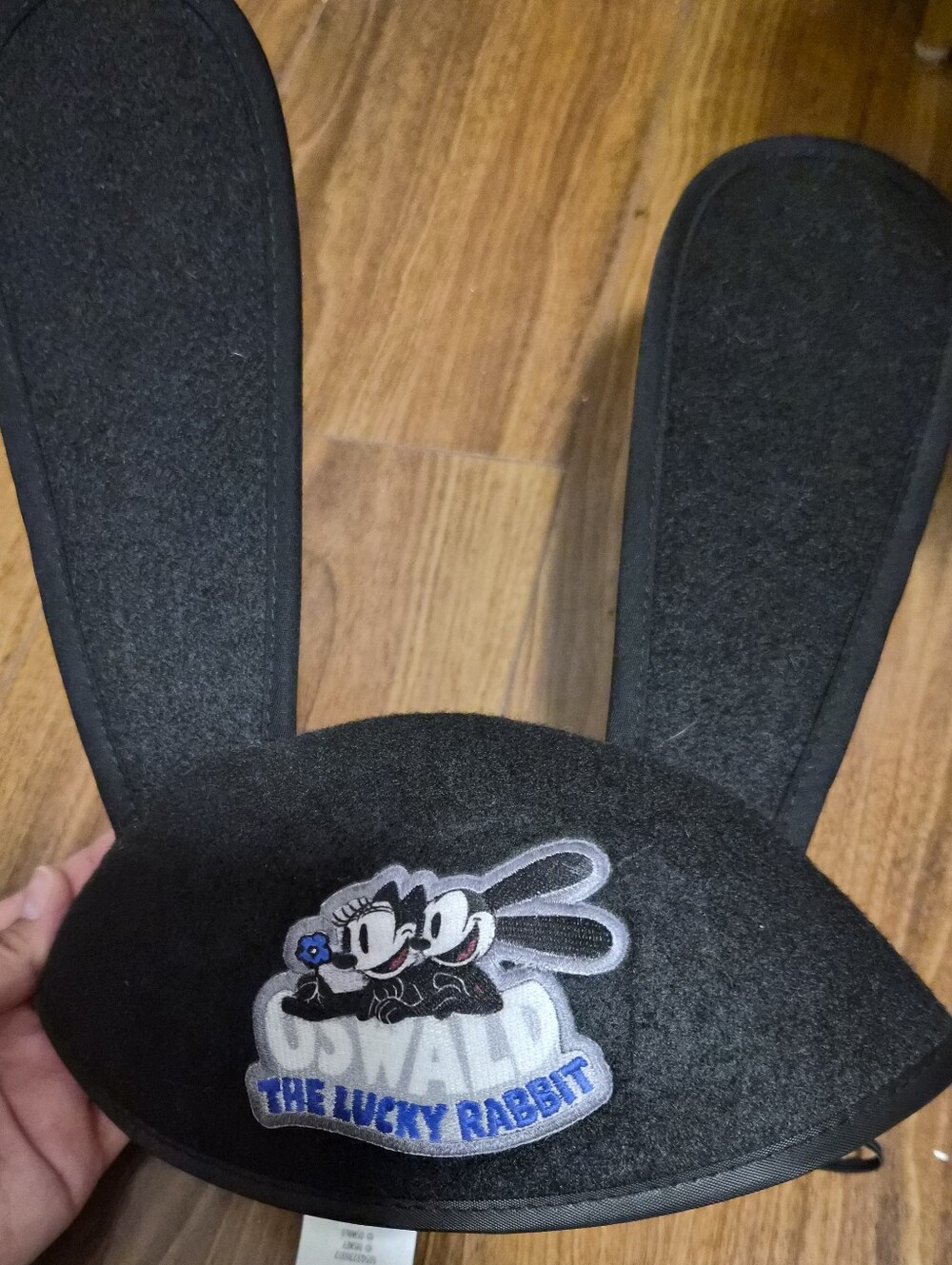 Disney Black Oswald Bunny Ear Headband with Blue Patch